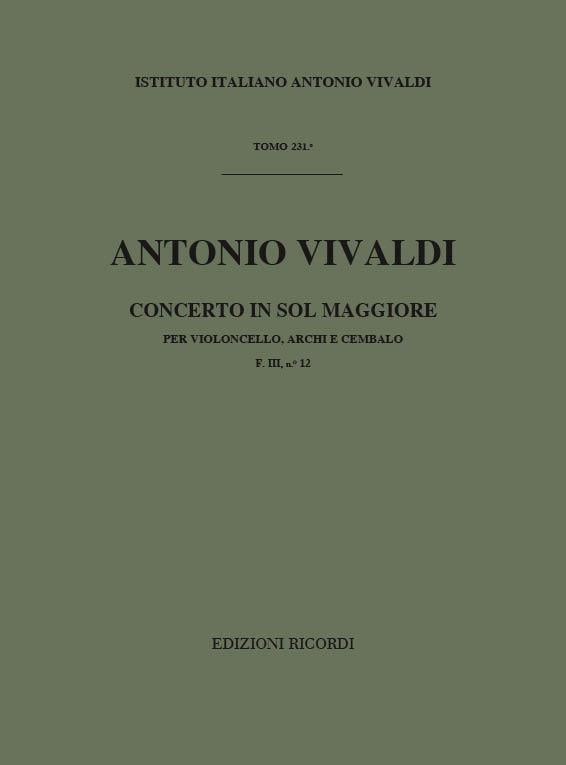 Concerti Per Vc., Archi E B.C.: In Sol Rv 413